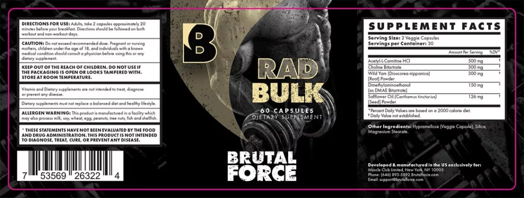 BrutalForce RadBulk Ingredients